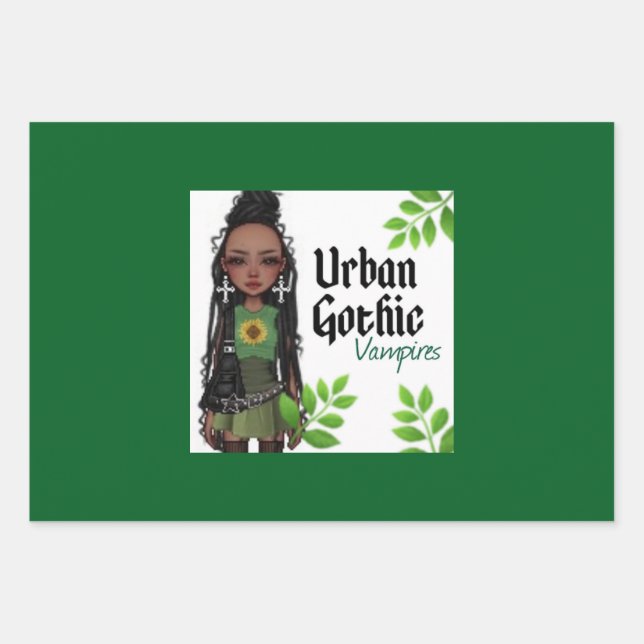 Urban Gothic Vampires Gift Wrap 9 Geschenkpapier Set (Vorderseite)