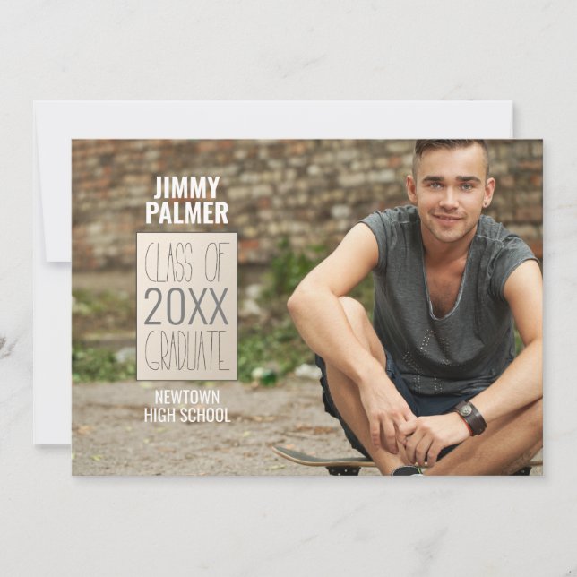 Urban Graduate Foto Dankeskarte (Vorderseite)