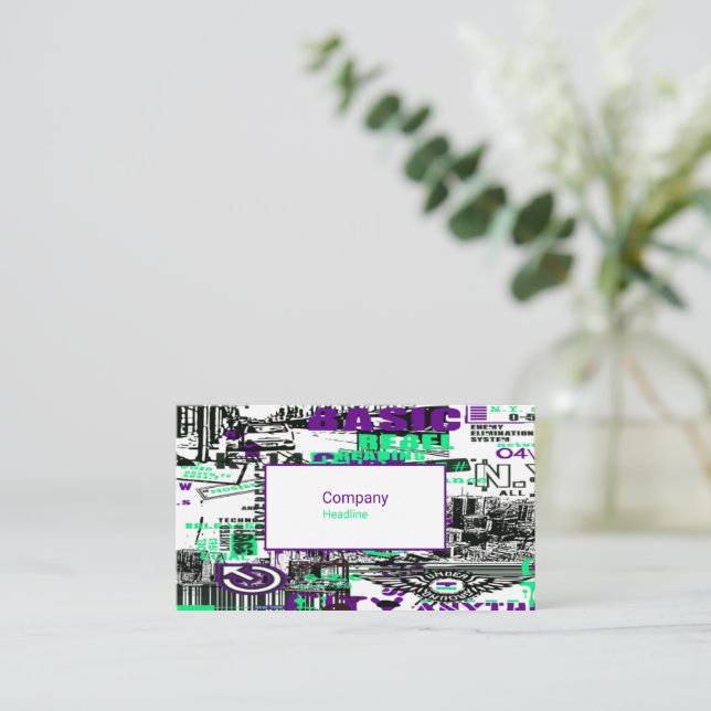 Urban Graffiti Business Card Visitenkarte (Stehend Vorderseite)