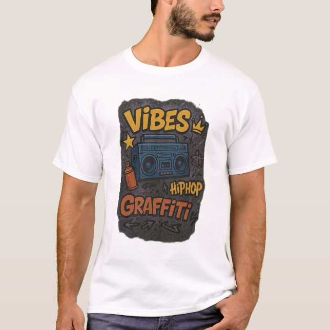 Urban Graffiti Energy – Vibrant Streetwear Art Des T-Shirt (Vorderseite)