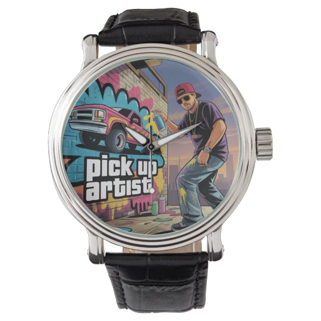 Urban Graffiti & Lieferwagen Artist Armbanduhr (Vorderseite)