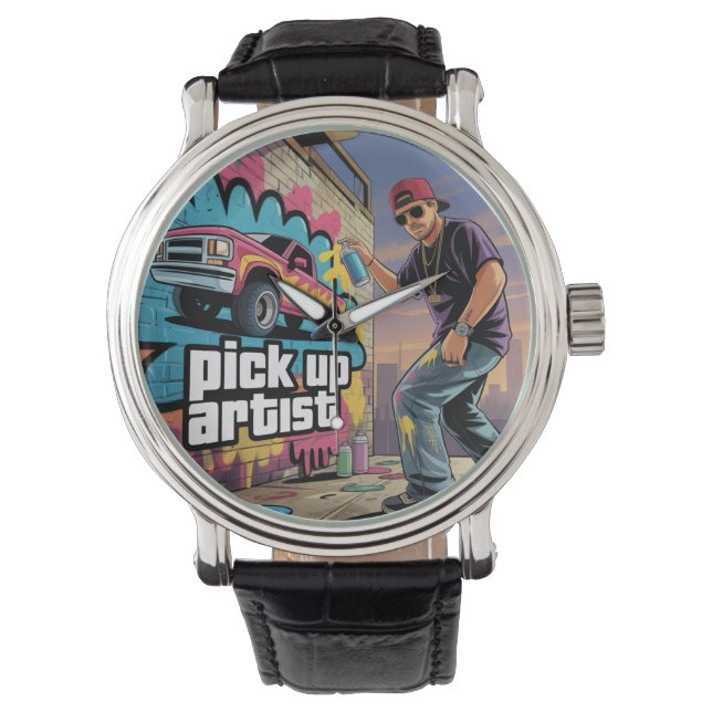 Urban Graffiti & Lieferwagen Artist Armbanduhr (Vorderseite)