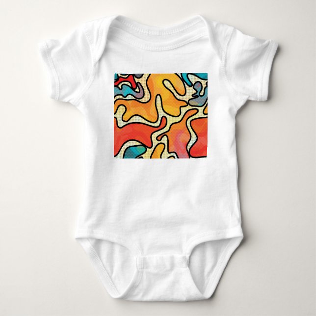 Urban Graffiti: Nahtlose Kunsttextur. Baby Strampler (Vorderseite)