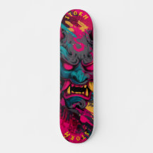 Urban Graffiti Oni Mask - Anpassbare Skate Deck