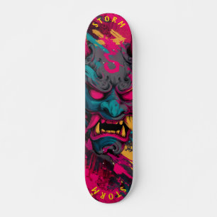 Urban Graffiti Oni Mask - Anpassbare Skate Deck Skateboard