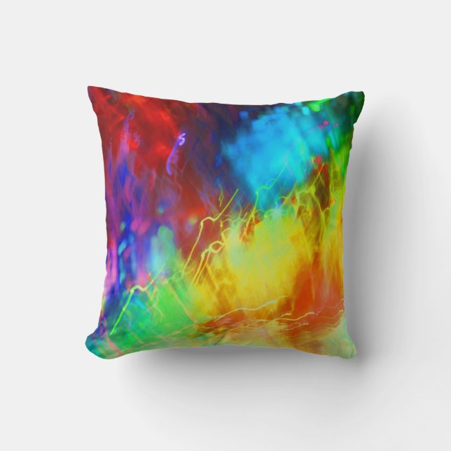 Urban Graffiti Rainbow Colors Abstrakt Kissen (Vorderseite)