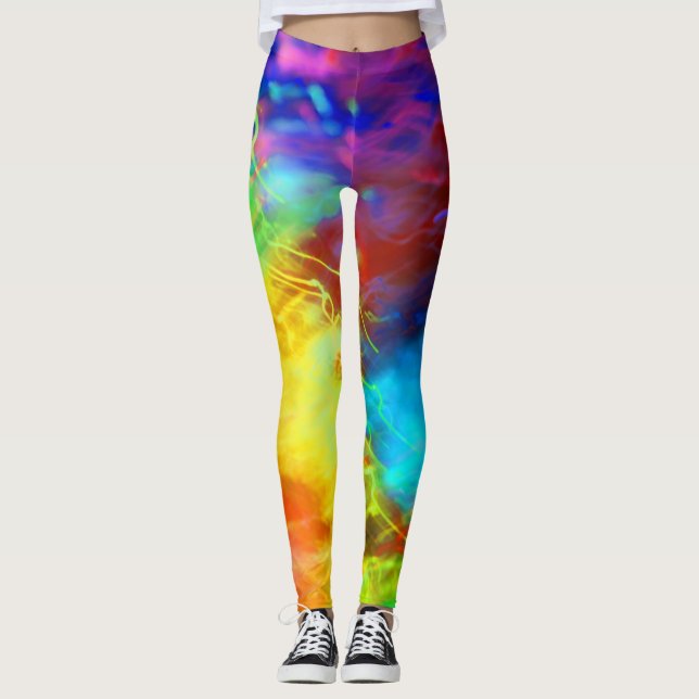 Urban Graffiti Rainbow Colors Abstrakt Leggings (Vorderseite)