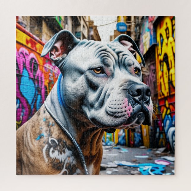 Urban Graffiti Street Art City Pitbull (Vertikal)
