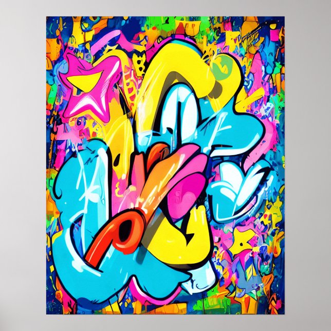 Urban Graffiti Street Art: Coole und Funky Designs Poster (Vorne)