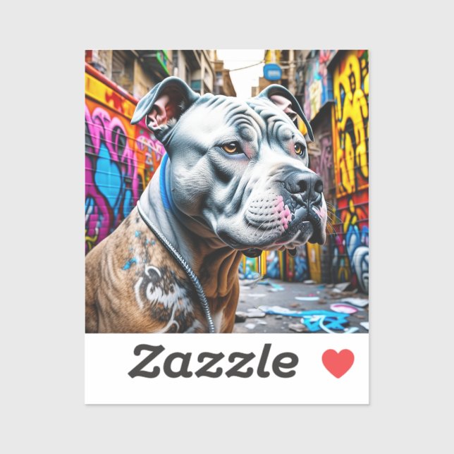 Urban Graffiti Street Art Pitbull Aufkleber (Blatt)