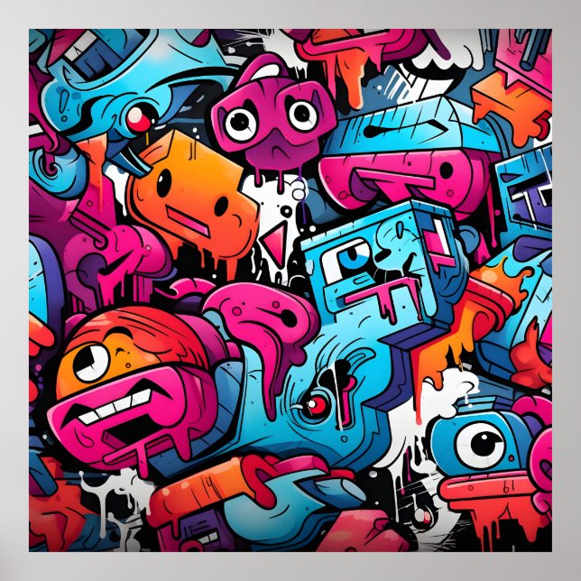 Urban Graffiti Street Art Splash Poster (Vorne)