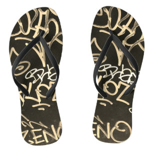 Urban Graffiti Style Flip Flops