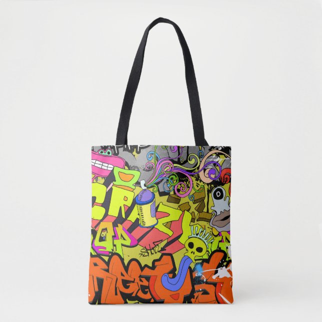 Urban Graffiti: Vintage Kunstmauer Tasche (Vorderseite)