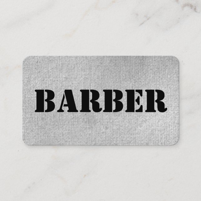 Urban Gray Barber Business Card Visitenkarte (Vorderseite)
