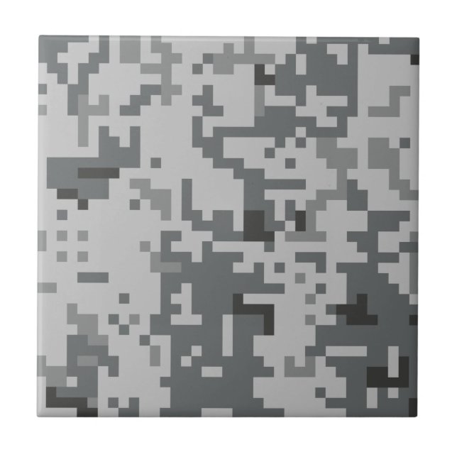Urban Gray Pixel Camouflage Muster Fliese (Vorderseite)