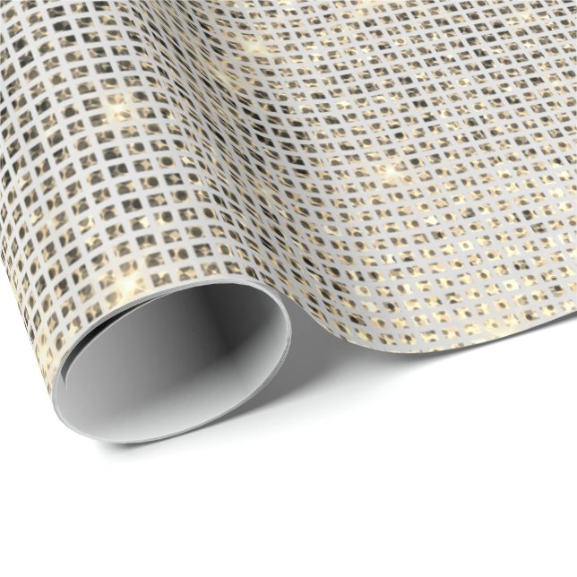 Urban Grey Sequin Shimmering Metallic Funkelnd Geschenkpapier (Rolleneckpunkt)