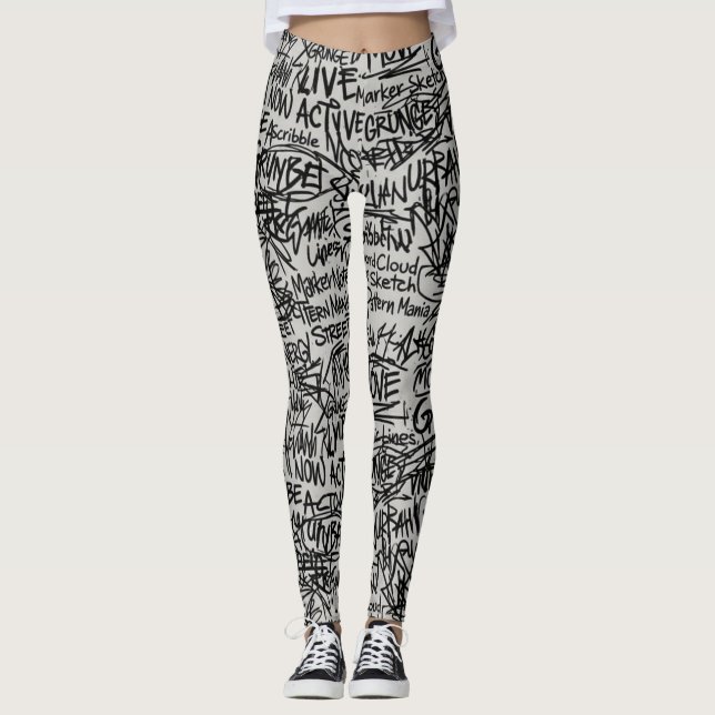 Urban Grunge Scribble  Leggings (Vorderseite)