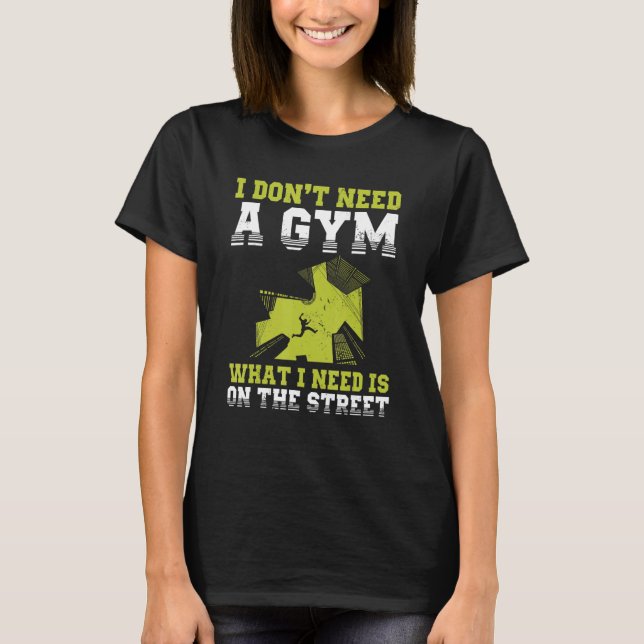 Urban Gymnast Wall Running Design for Traceur Park T-Shirt (Vorderseite)