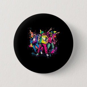 Urban Hip Hop Dancing Novelty Graffiti Grafik Button