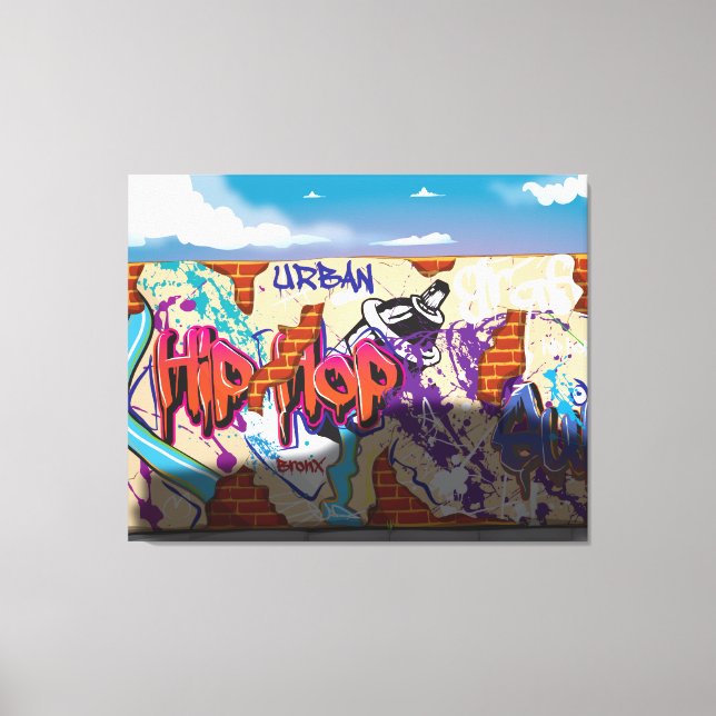 Urban Hip Hop Graffiti Wall. Leinwanddruck (Vorderseite)