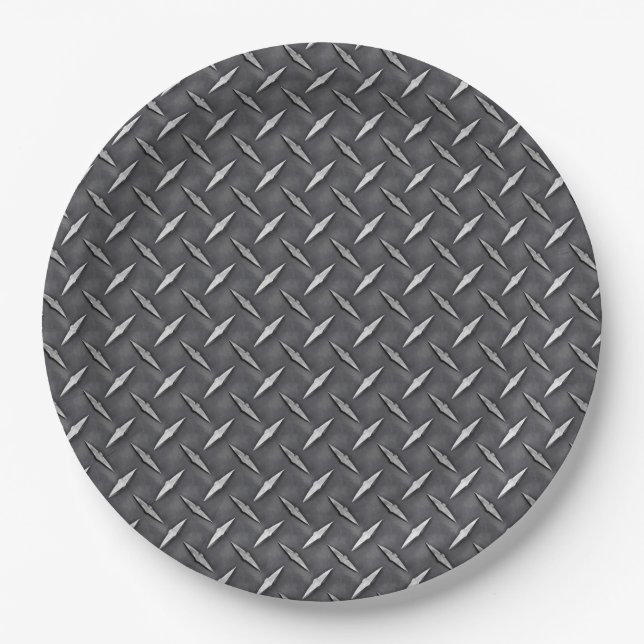 Urban Industrial Metallic Texture Print Pappteller (Vorderseite)