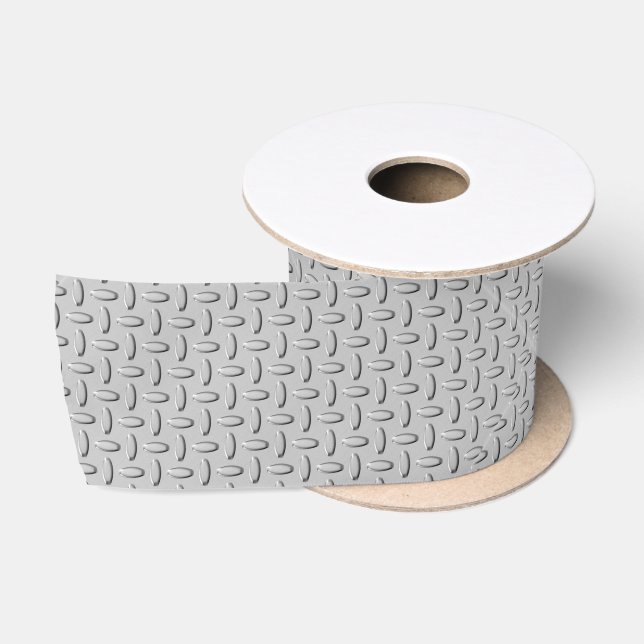 Urban Industrial Metallic Texture Print Satinband (Spule)