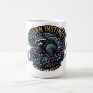 Urban Instinct Waschbär Langarmshirt Kaffeetasse
