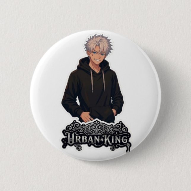 Urban King Anime-Junge Ästhetik - Benutzerdefinier Button (Vorderseite)