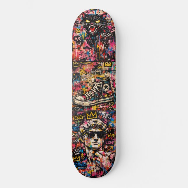 Urban King: Graffiti Pop Art Skateboard Deck  (Vorderseite)