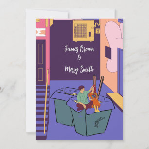 Urban Liebe Graffiti Walls, Noodle Boxes Hochzeit Einladung