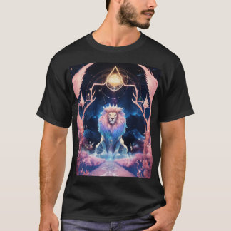 Urban Majestät: Geometrisches Graffiti Lion T-Shir T-Shirt