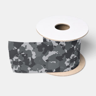 Urban Military Camouflage Camouflage Black Gray Satinband