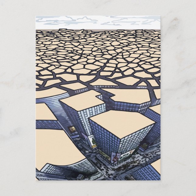 Urban Mirage: Betonschluchten auf kargen Land Postkarte (Vorderseite)