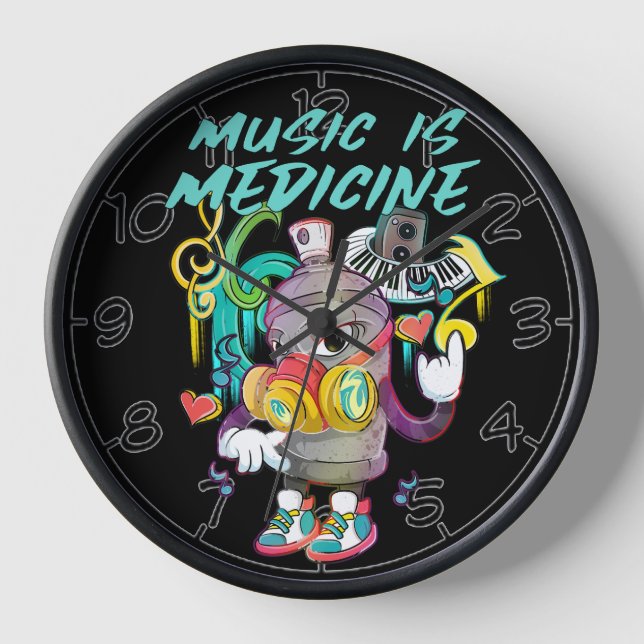 Urban Music is Medicine Graffiti Uhr (Vorderseite)