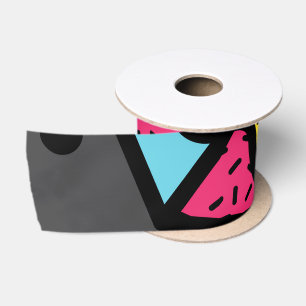 Urban Pop Art Abstrakt geometrische Linien und Pun Satinband