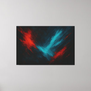 Urban Puls - Abstrakte Rot-Türkis-Leinwand Kunst Leinwanddruck