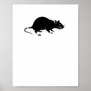 Urban Rat Stencil Graffiti Art Sticker Poster