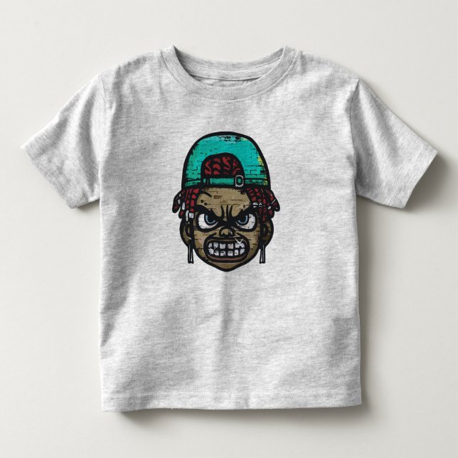 Urban Rebel: Graffiti Style Face Kleinkind T-shirt (Vorderseite)