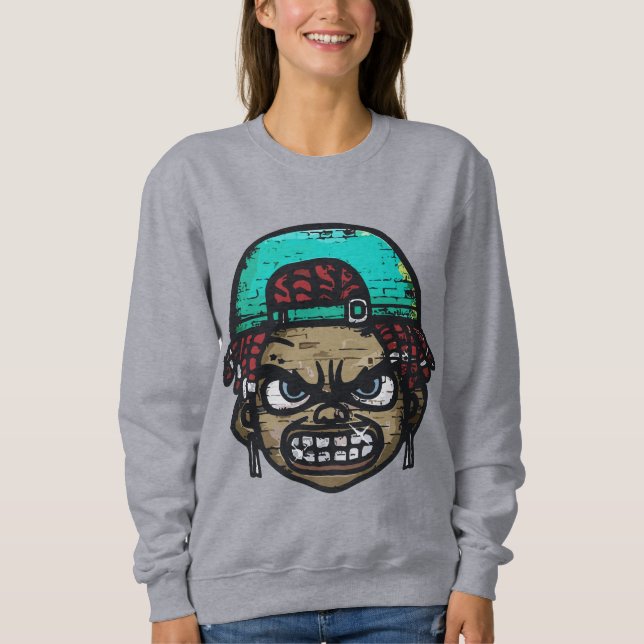 Urban Rebel: Graffiti Style Face Sweatshirt (Vorderseite)