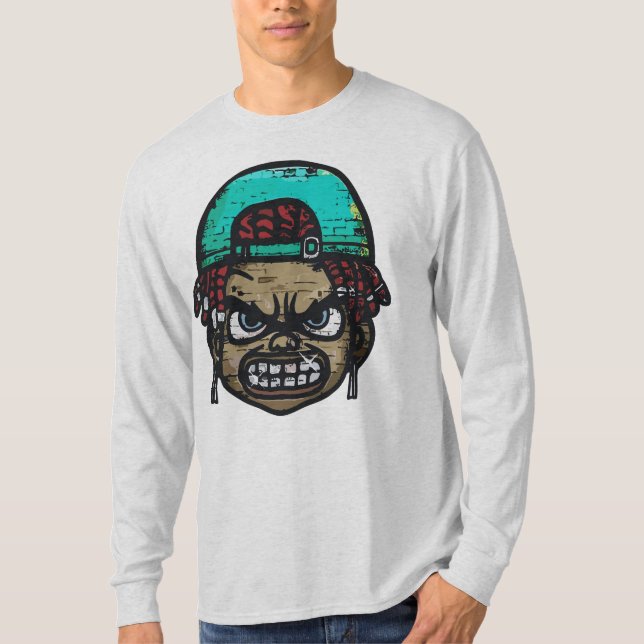 Urban Rebel: Graffiti Style Face T-Shirt (Vorderseite)