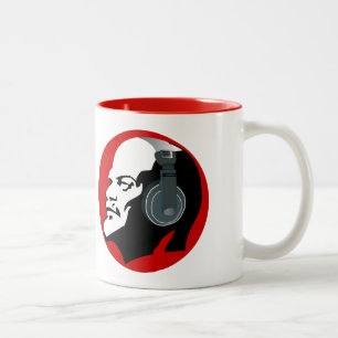 URBAN RED AND WHITE LENIN MIT DJ-KOPFANGEN ZWEIFARBIGE TASSE