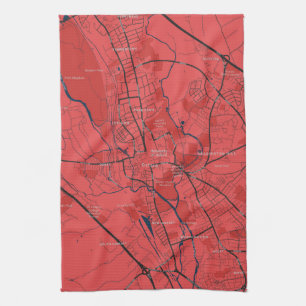 URBAN RED NAVY OXFORD UNIVERSITY UK KONTUR MAP GESCHIRRTUCH