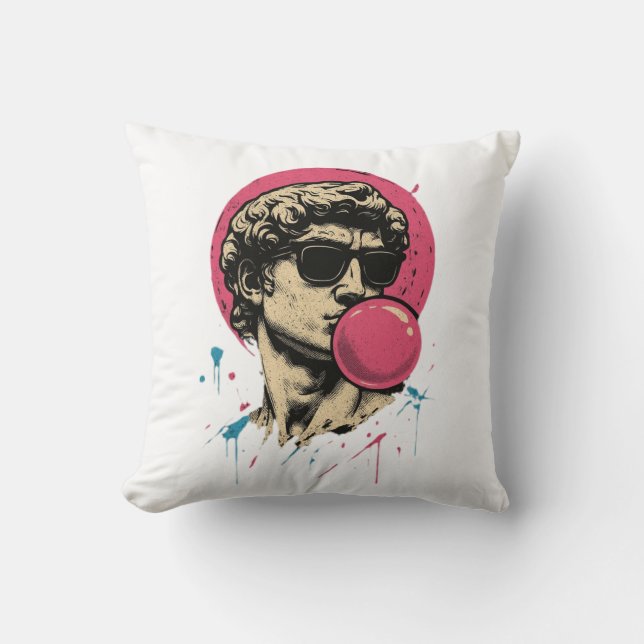 Urban Retro David — Bubblegum Pop Statue Kissen (Vorderseite)