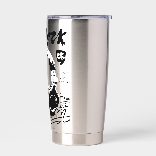 Urban Retro Headphone Vibe Illustration Thermobecher (Links)