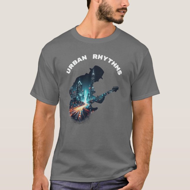 Urban Rhythms - Cityscape Guitar Music T - Shirt (Vorderseite)