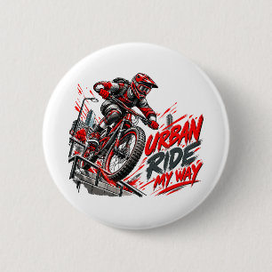 Urban Ride My Way – Extremes Stadt-Mountainbiking Button