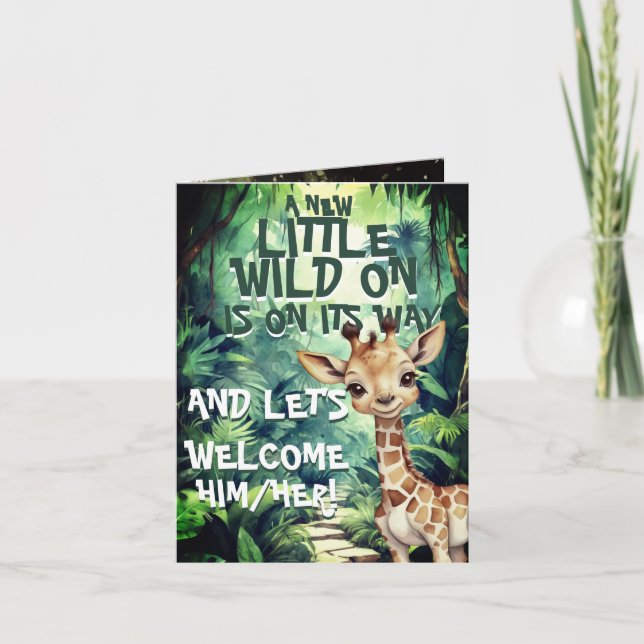Urban Safari: Chic Baby Shower Einladung (Vorderseite)