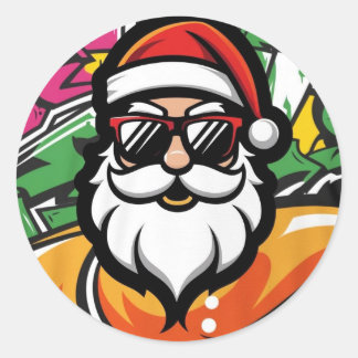 Urban Santa 5 Runder Aufkleber