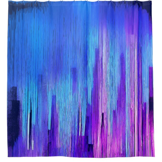 Urban Skyline Gradient Duschvorhang (Vorderseite)