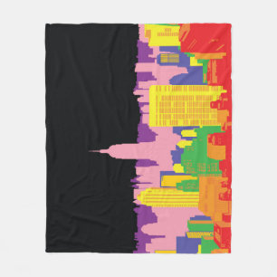 Urban Skyline: Nachtruinendekor. Fleecedecke